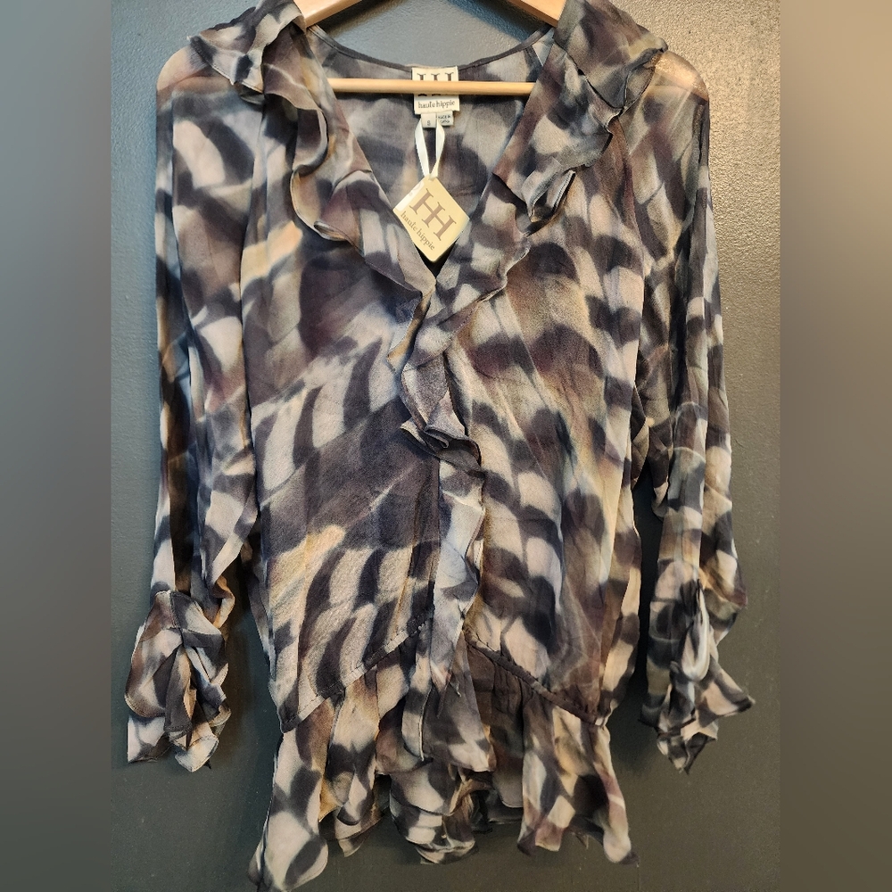 Haute Hippie Ruffled Women's Silk Blouse